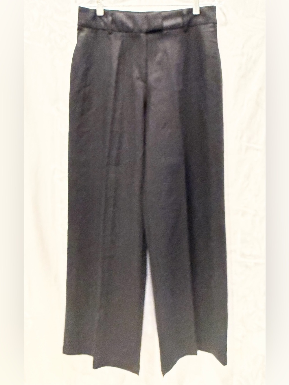 New Scoop Women’s 8 Black Soot Washable Linen Wide Leg Pants